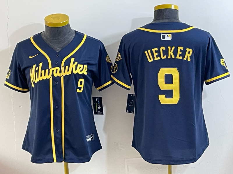Youth Milwaukee Brewers #9 Uecker blue Nike MLB 2025 Jersey 001->milwaukee brewers->MLB Jersey